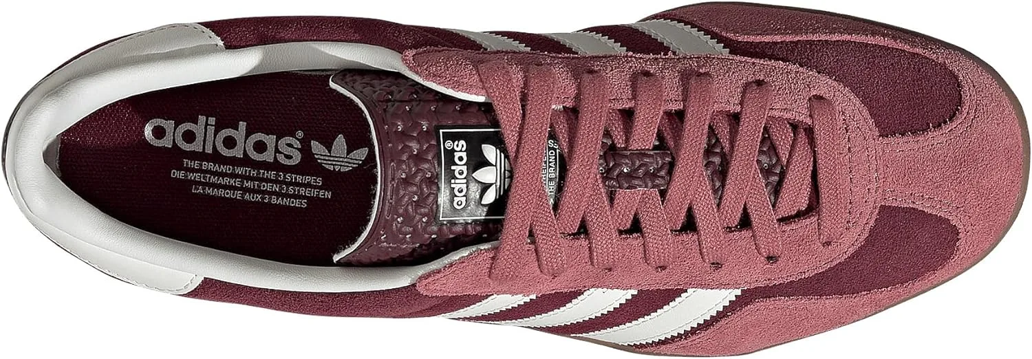 Мужские кроссовки Adidas Gazelle для дома, белый/бордовый/малиновый — фото 4