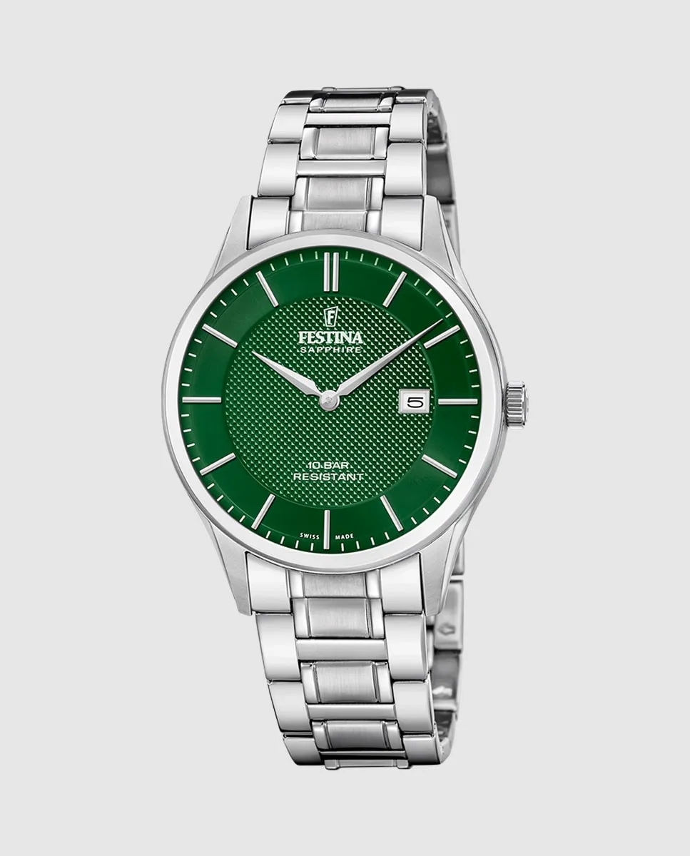 

F20067/5 Швейцарские мужские часы Classic Steel Silver Festina, серебряный