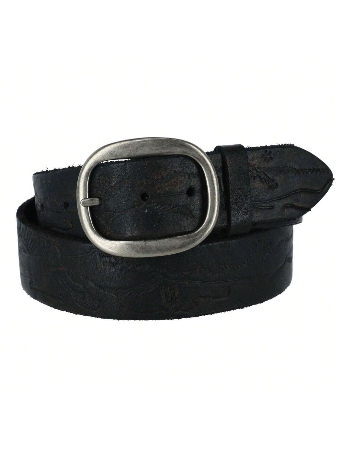 

Ремень мужской Hickory Creek Raw Edge с винтажным тиснением, черный