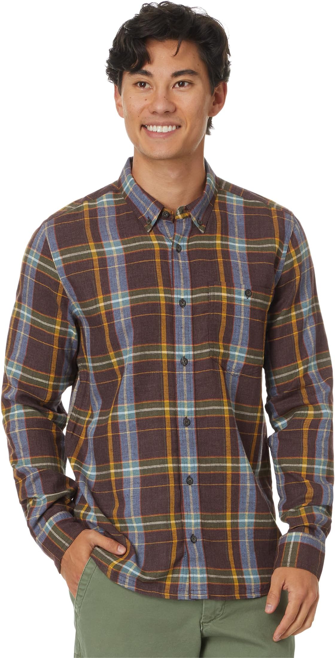 

Рубашка Toad&Co Airsmyth Long Sleeve Shirt, цвет Carob Multi Windowpane