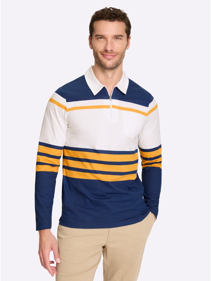 

Рубашка с длинными рукавами в темно-синюю и охристую полоску WITT WEIDEN