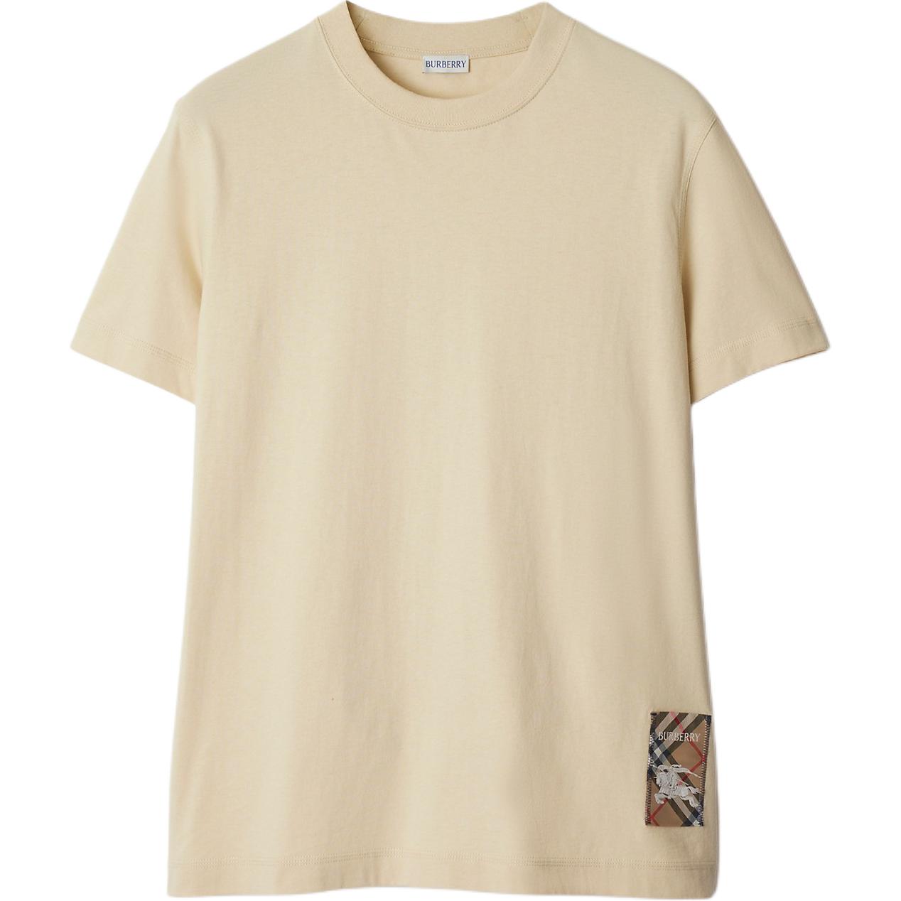 Футболка Burberry Check Label, мускатный орех — фото 3