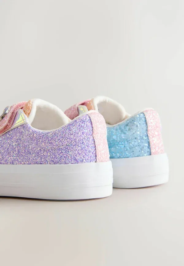 Кроссовки детские Next, multi rainbow glitter, разноцветный с блестками — фото 4