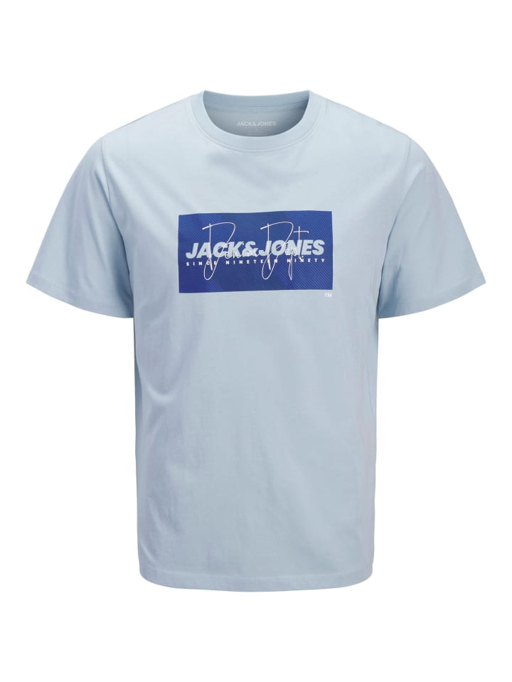 

JACK & JONES Junior Футболка с круглым вырезом и принтом JJCOLE MNI небесно-голубого цвета, Синий, JACK & JONES Junior Футболка с круглым вырезом и принтом JJCOLE MNI небесно-голубого цвета