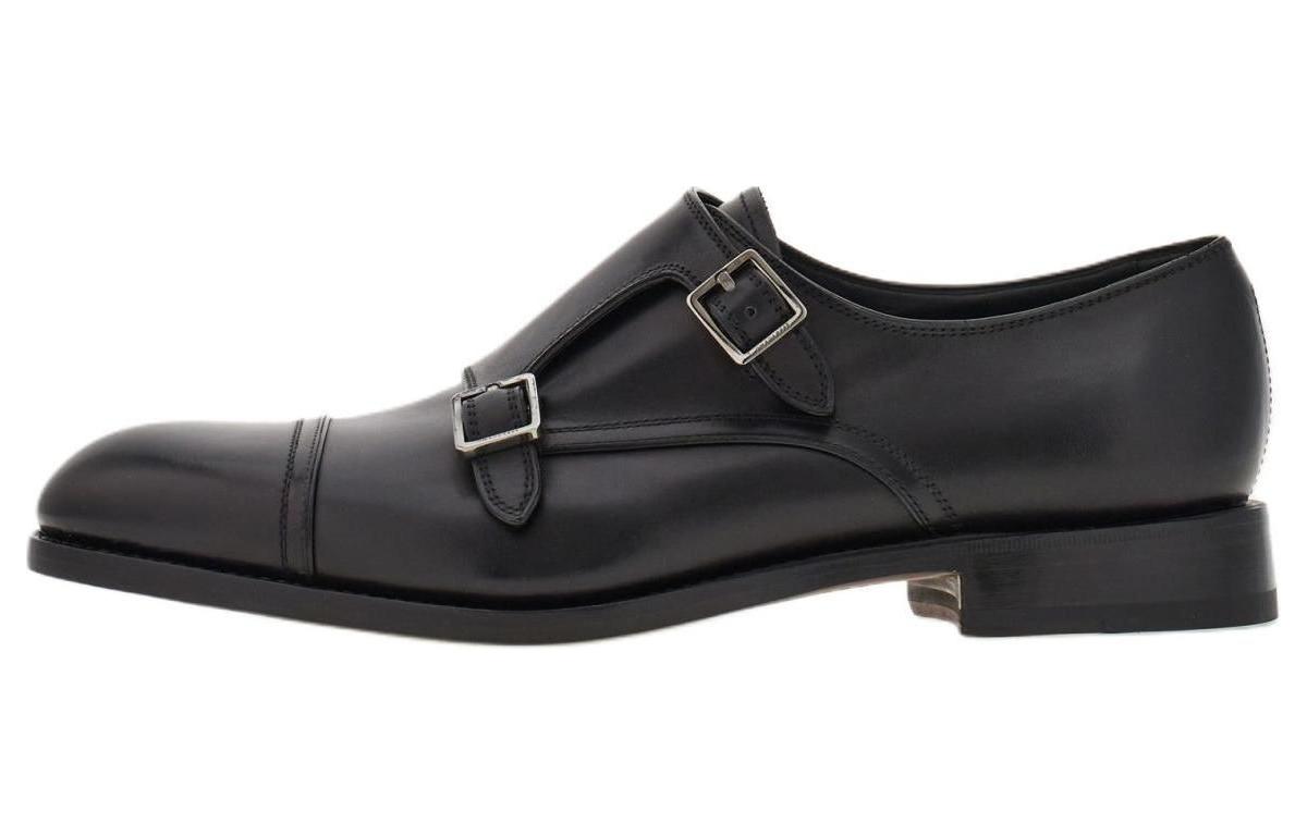 Кожаные туфли Double-monkstrap Ferragamo, черный