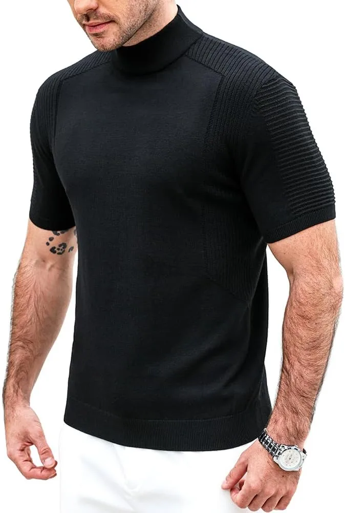 

Мужской короткий свитер с воротником-стойкой NOMOVIGIL