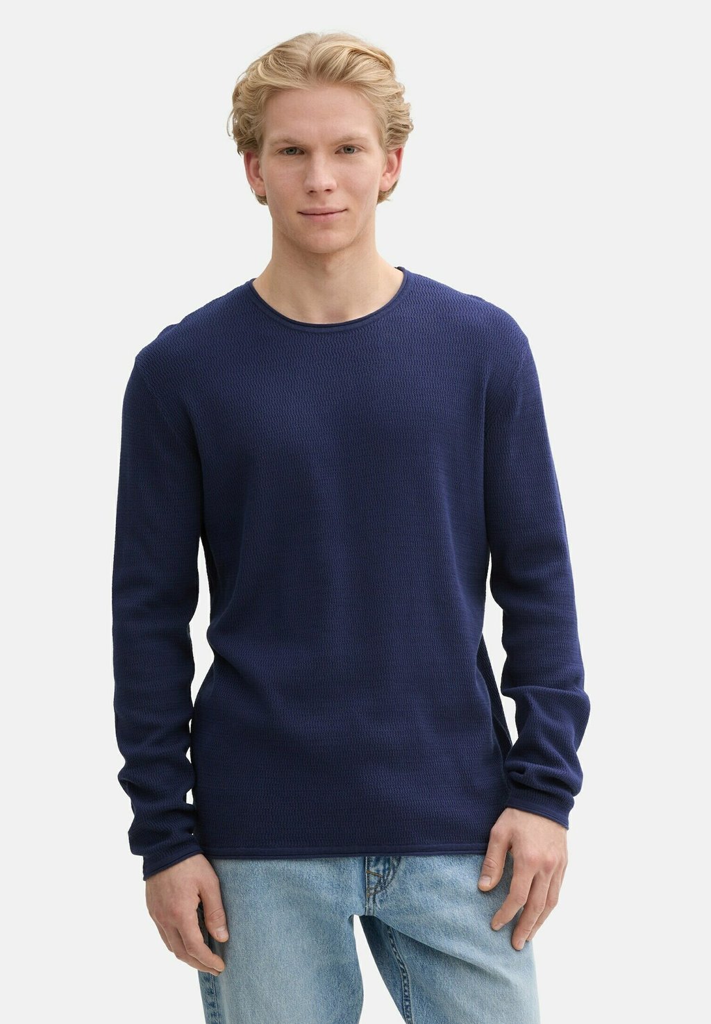 

Свитер STRUCTURED ROLL EDGE TOM TAILOR DENIM, темно-синий