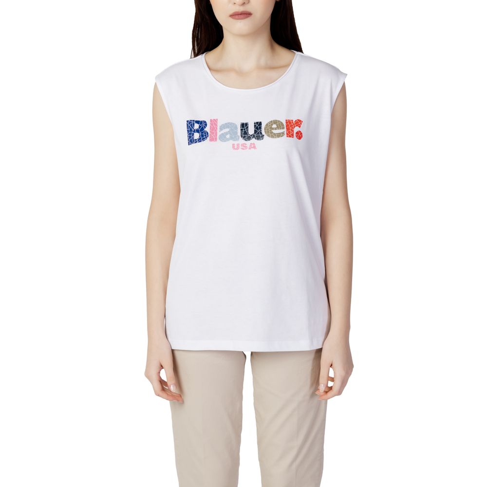 

Белые хлопковые топ и футболка Blauer