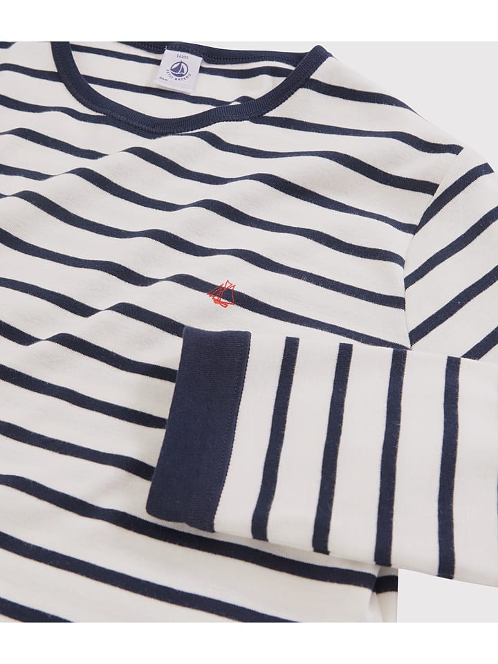PETIT BATEAU Пижама темно-синего/кремового цвета — фото 4