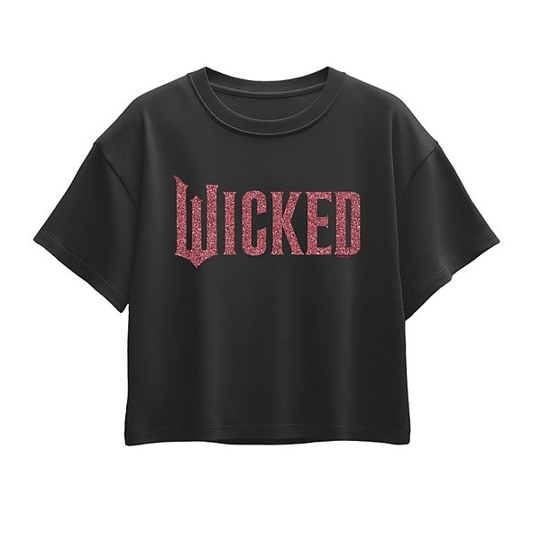 

Футболка Wicked Pink Glitter Logo Boxy для девочек 7-16 лет Licensed Character, Black