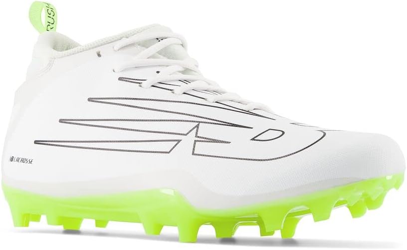 Кроссовки New Balance Rush V4 Mid для лакросса для мужчин, White/White/Hi-Lite — фото 4