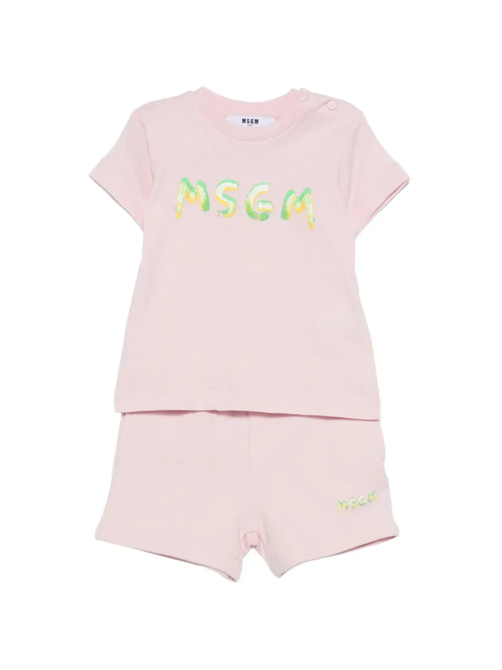 Короткий комплект с логотипом Msgm Kids, розовый