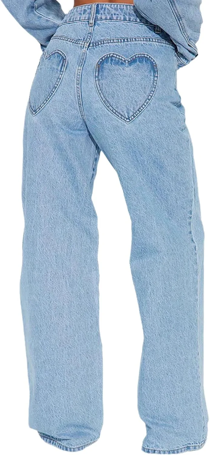 

Женские джинсы с высокой талией и прямыми штанинами YADMISU