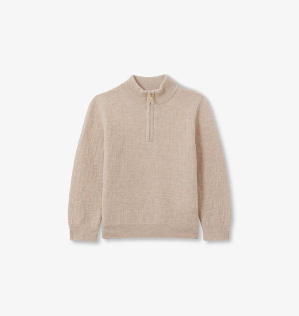 

Шерстяной джемпер Chester с полумолнией 3-9 лет Reiss, цвет oatmeal