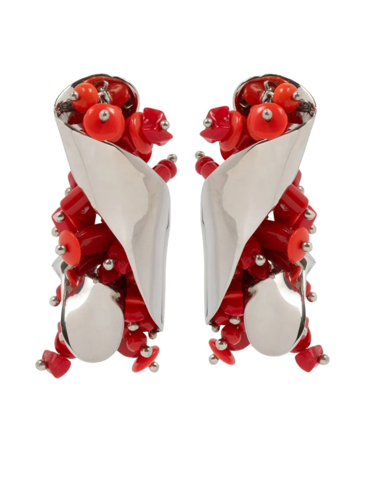 

DRIES VAN NOTEN серьги с бусинами, красный