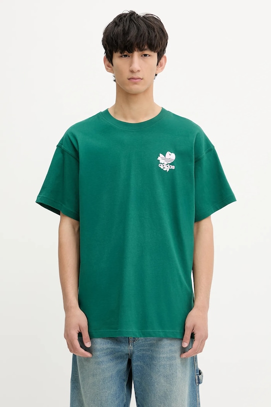 

Хлопковая футболка Florals Logo Adidas Originals, зеленый