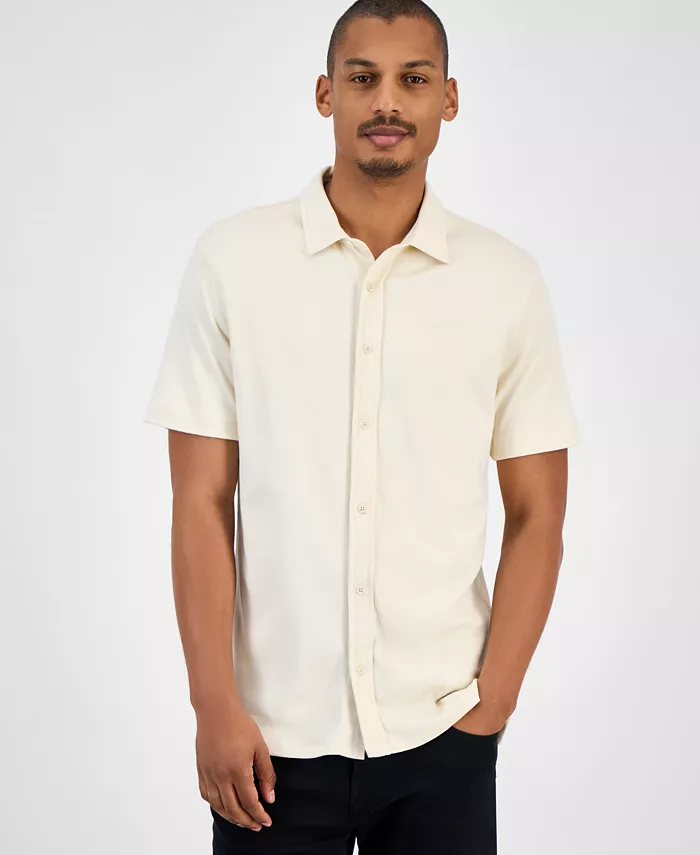 

Мужская футболка с коротким рукавом, воротником и застежкой на пуговицы Karl Lagerfeld Paris, загар/бежевый