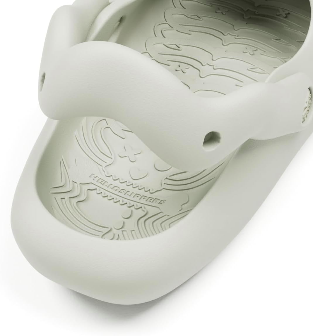 Сандалии Hello Slippers Mr Skully Slides, с изображением черепа. Супермягкие, экологичные, из материала EVA, обувь Cloud для женщин и мужчин, для дома и улицы, светло-серый — фото 4