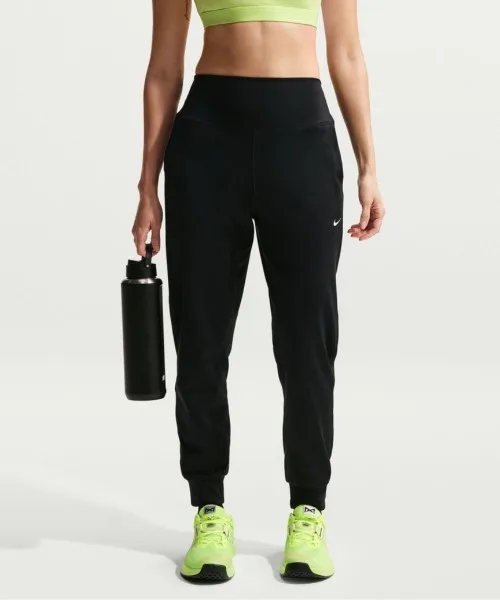 Женские брюки из полиэстеровой ткани Nike One DF HR Knit Jogger черные — фото 3