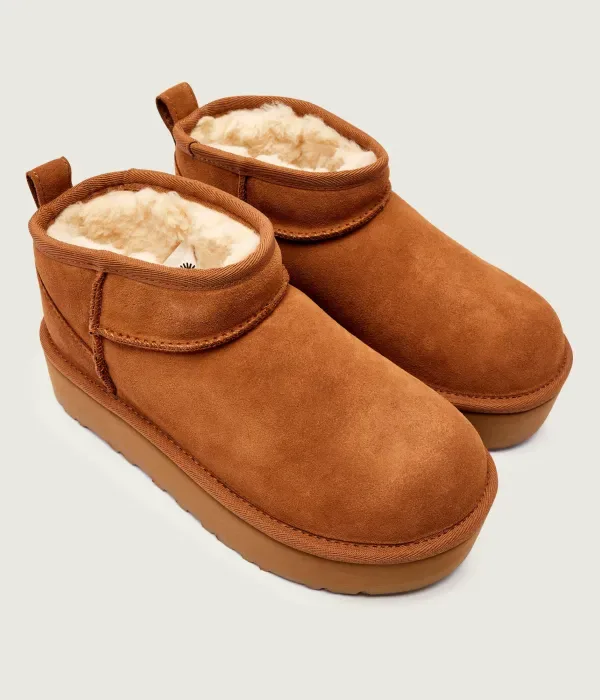 Ультраминиатюрные зимние ботинки Ugg, коричневый — фото 4