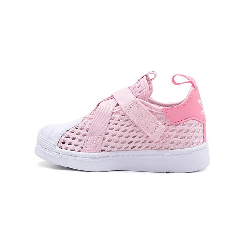 Adidas Originals Детские низкие кроссовки из дышащей влагоотводящей износостойкой ткани розовый белый