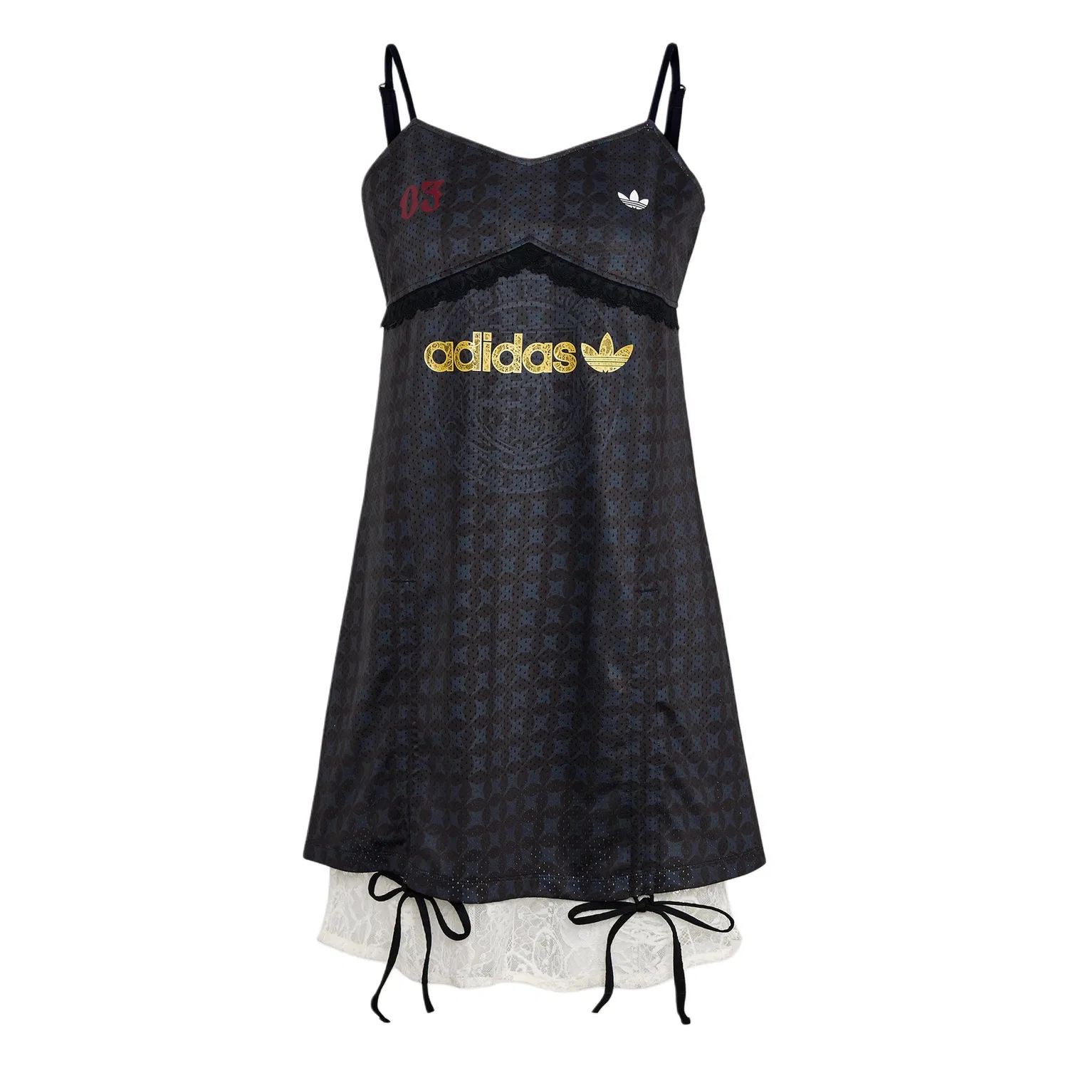 Платье-комбинация Adidas Originals с V-образным вырезом, черное