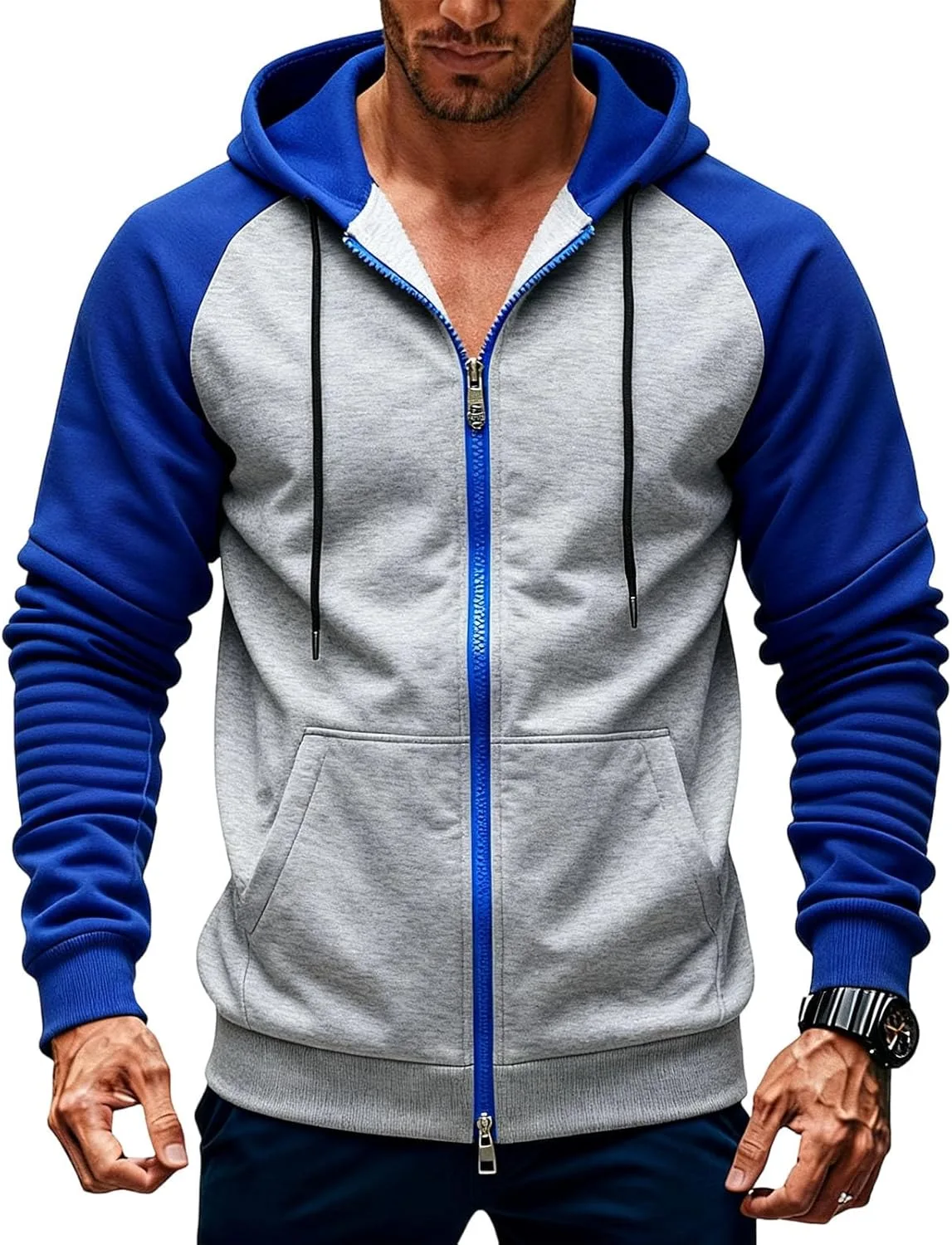 

Мужская худи с молнией Color Block