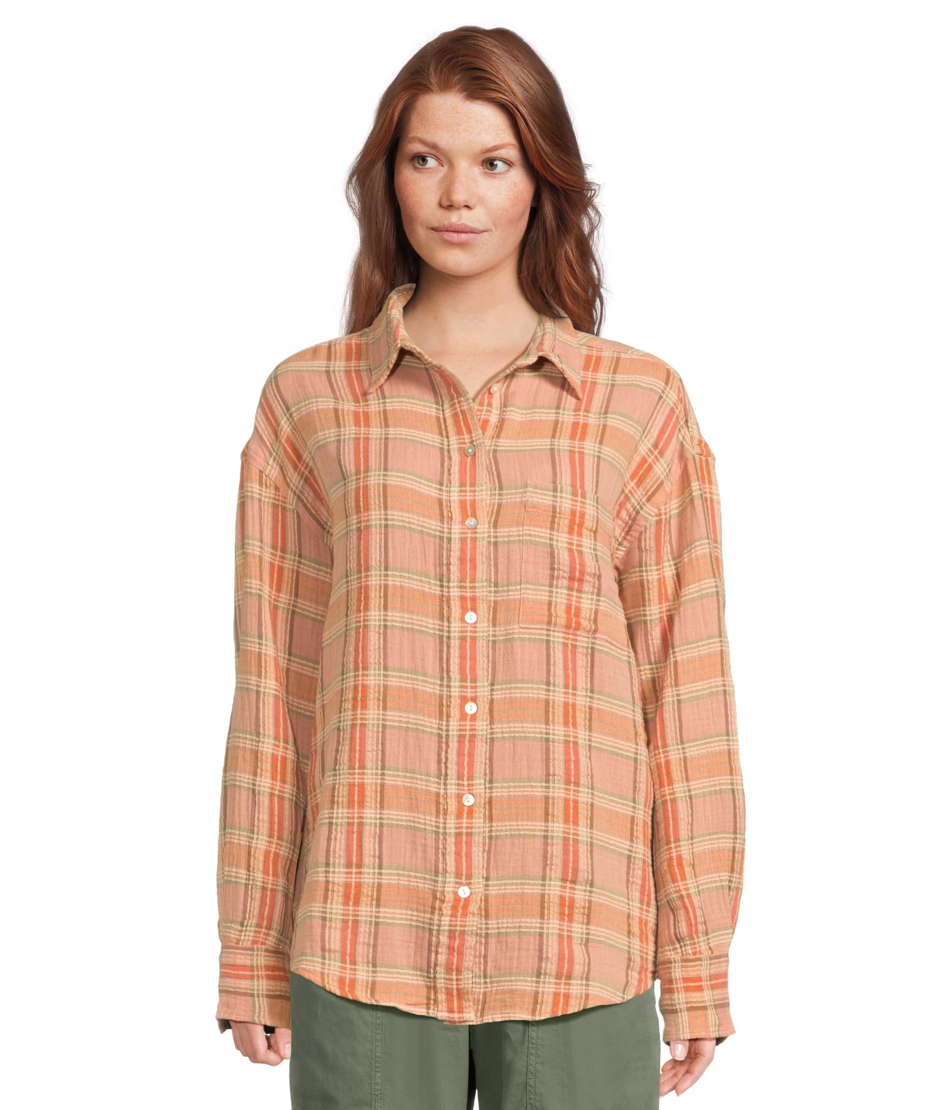

Рубашка Faherty Dune Cotton Gauze Relaxed Shirt, цвет Tinted Rose Water Plaid