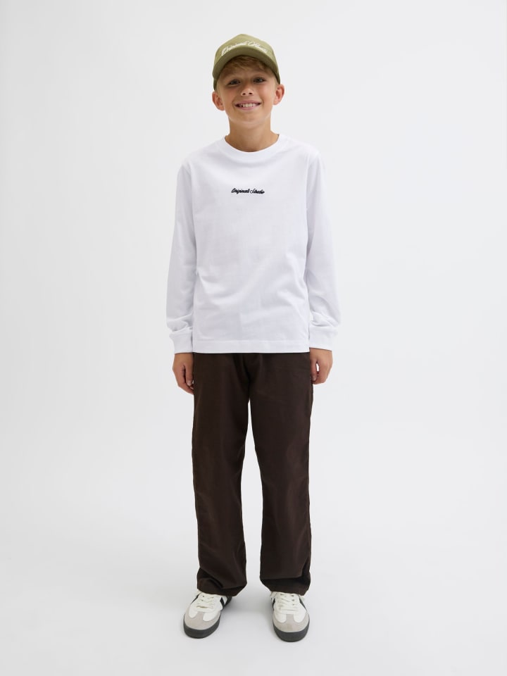 JACK & JONES Junior Толстовка с длинными рукавами, ярко-белого цвета — фото 4