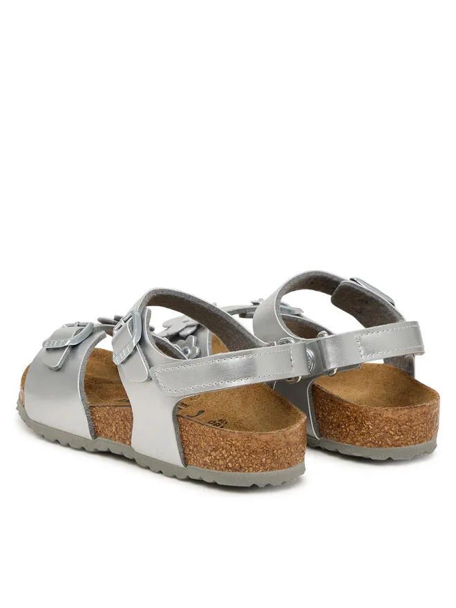 Birkenstock Сандалии Rio As Flowers 1031702 S серебристого цвета — фото 3