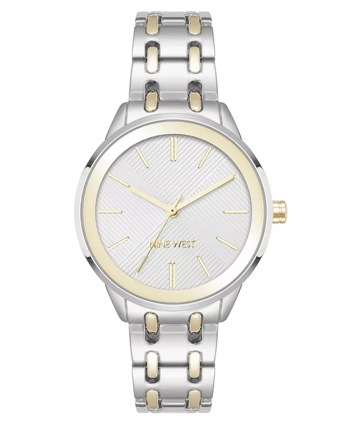 

Женские часы-браслет Quartz Silver с корпусом из двухцветного металлического сплава, 33 мм Nine West