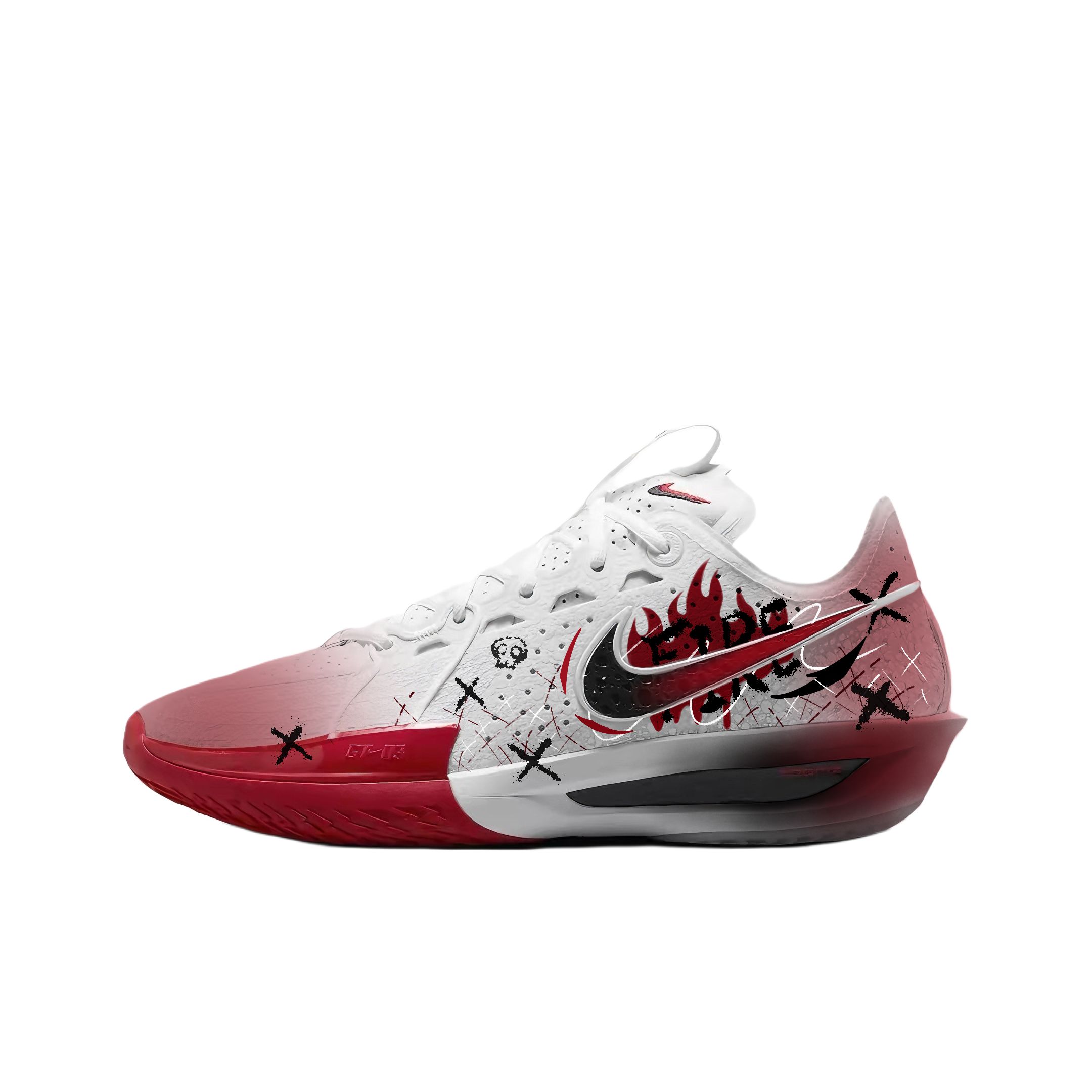 

Air Zoom G.T. Cut3 Fiery Storm устойчивые к истиранию поддерживающие низкие баскетбольные кроссовки Unisex белые Nike, красный