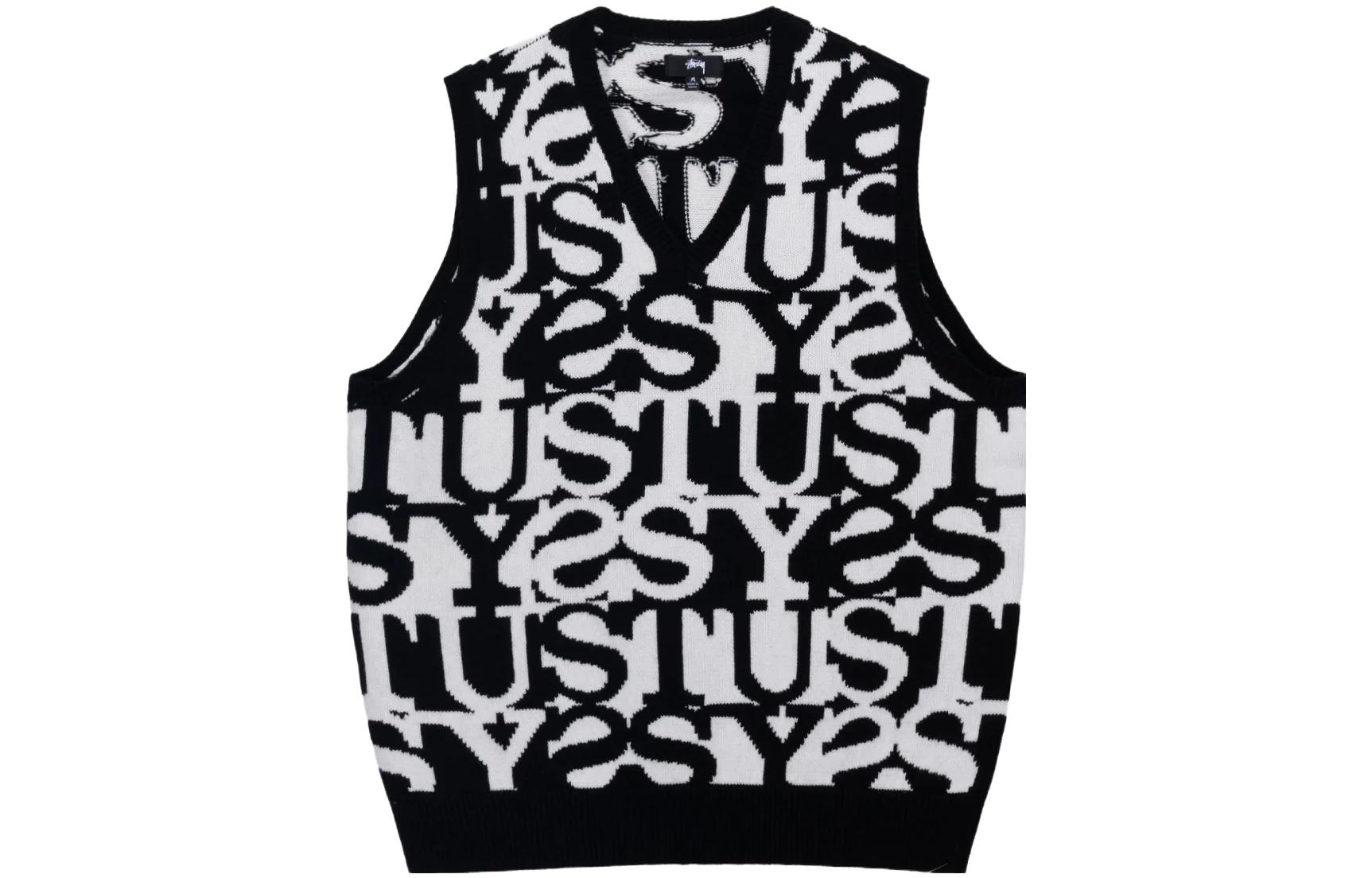 

Сложенный свитер-жилет Stussy, айвори белый