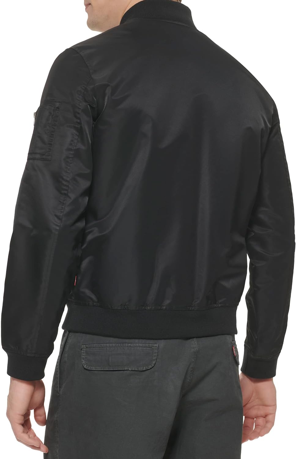 Легкая мужская куртка-бомбер Levi's MA-1 Flight на молнии, Black Ma-1 Unfilled — фото 2
