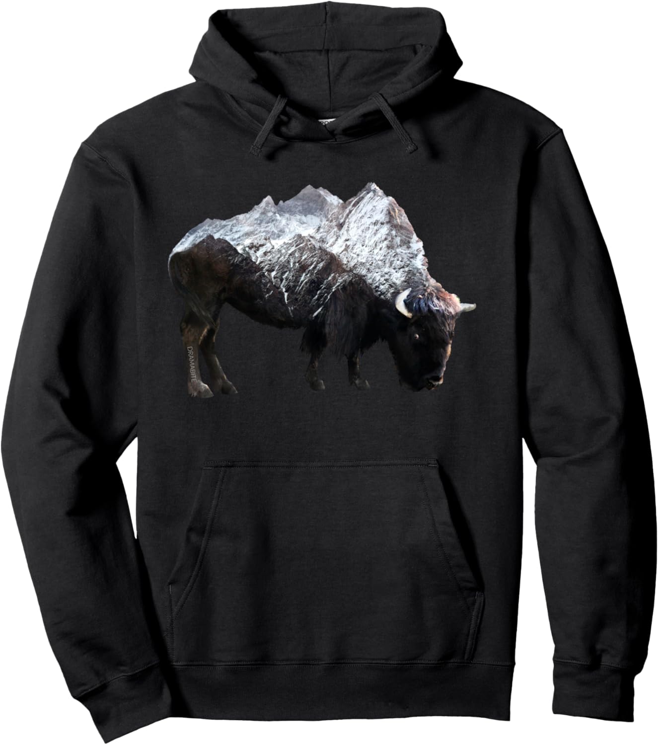 

Худи с художественным графическим изображением бизона и буйвола, черная Dramabite, Черный, Худи с художественным графическим изображением бизона и буйвола, черная Dramabite