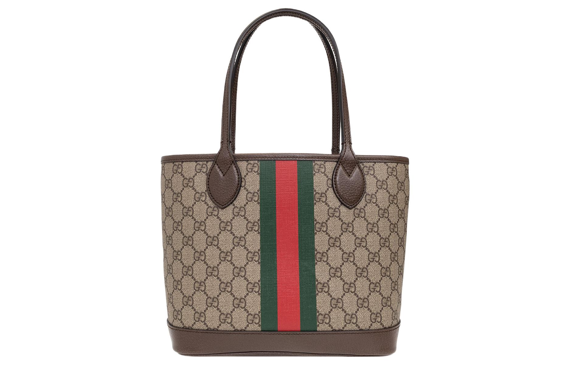

Сумка-шоппер Ophidia из холста с кожаными вставками, коричневая и черная GUCCI