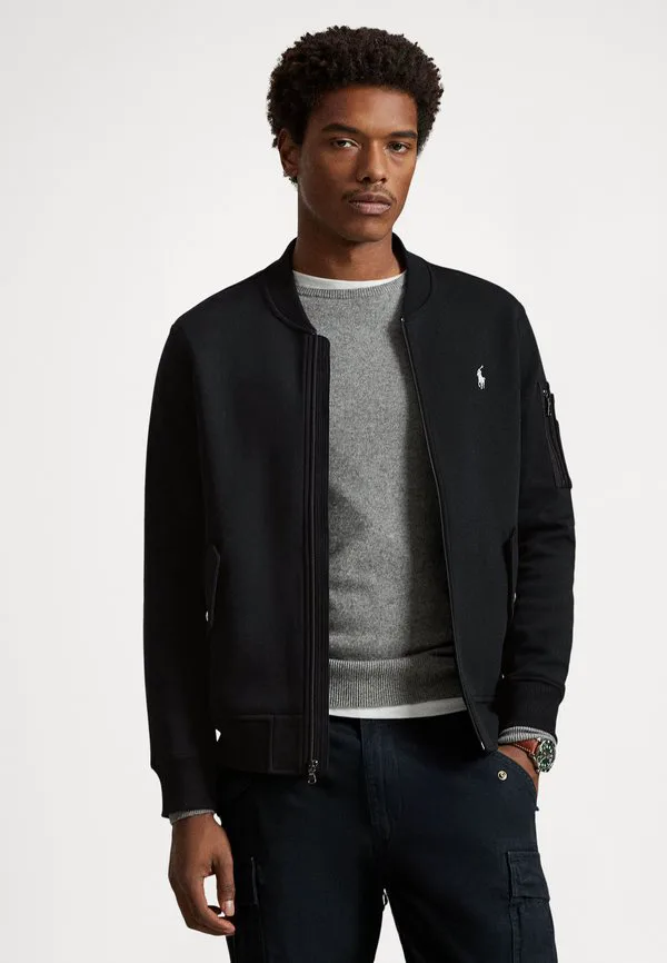 Бомбер двойной вязки куртка-бомбер Polo Ralph Lauren, Black