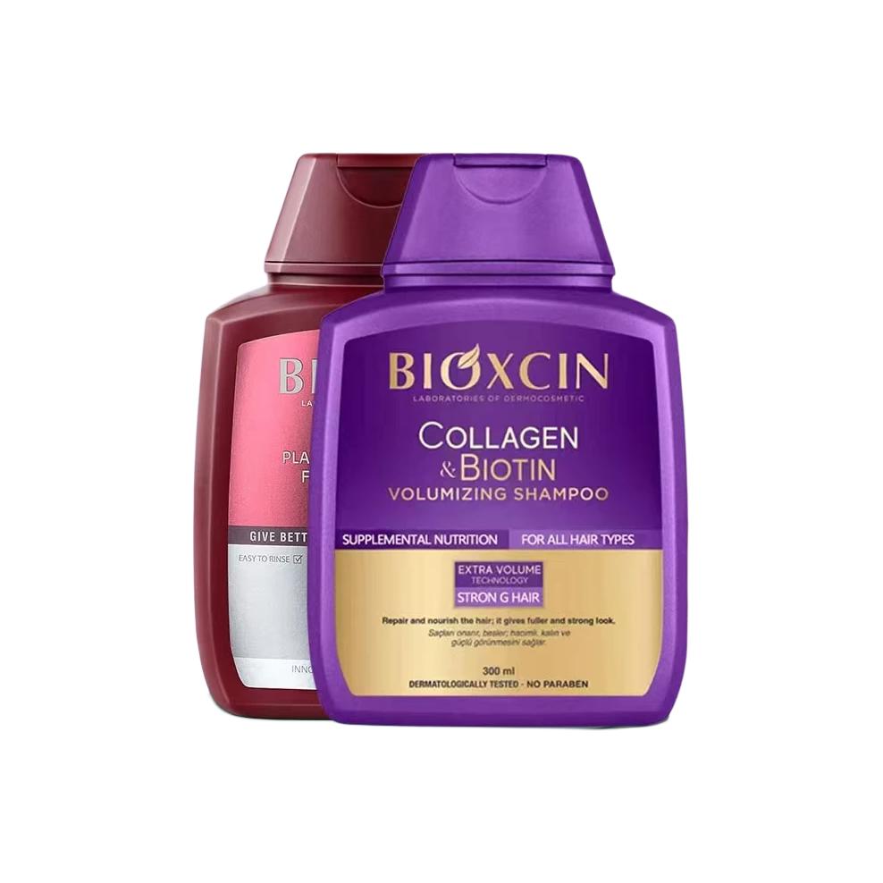 

Bioxcin Красная бутылка белая бутылка шампунь для контроля жира очищающее ванильное весеннее зеленое мыло 300мл+300мл