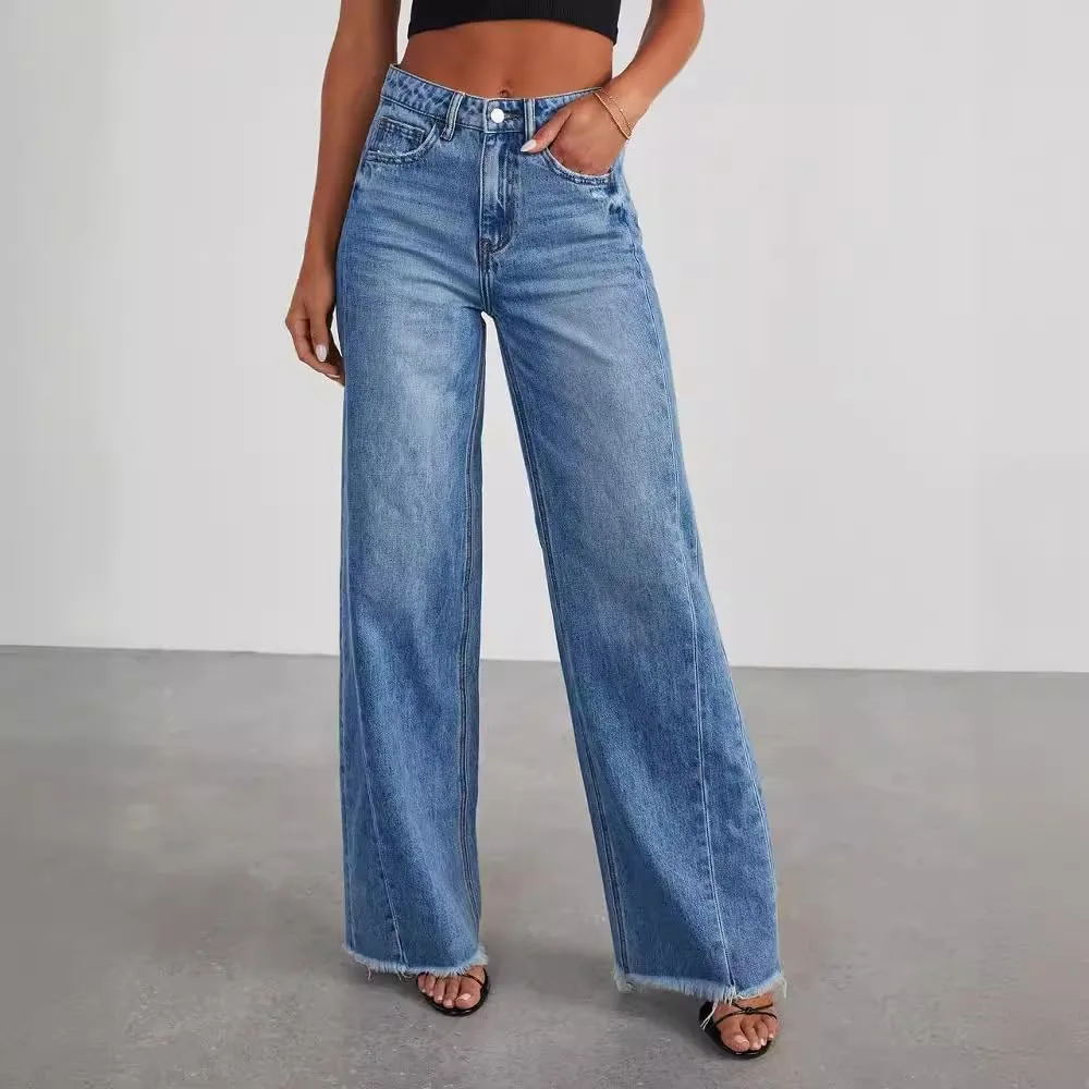Женские джинсы Wide Leg High Waisted с завышенной талией — фото 2