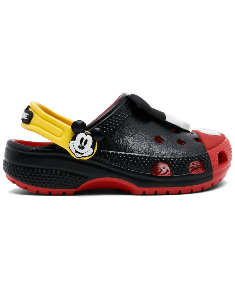 Детские классические сабо Disney с Микки Маусом от Finish Line для мальчиков Crocs, черный, красный, желтый — фото 2
