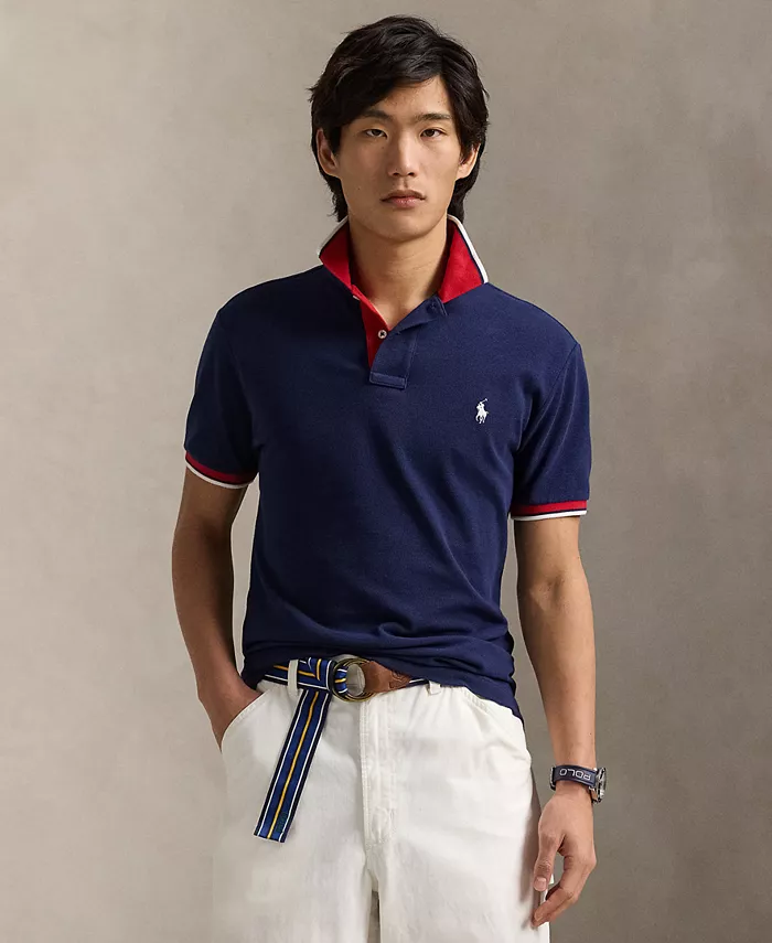 

Мужская классическая поло с сетчатой тканью Polo Ralph Lauren, синий