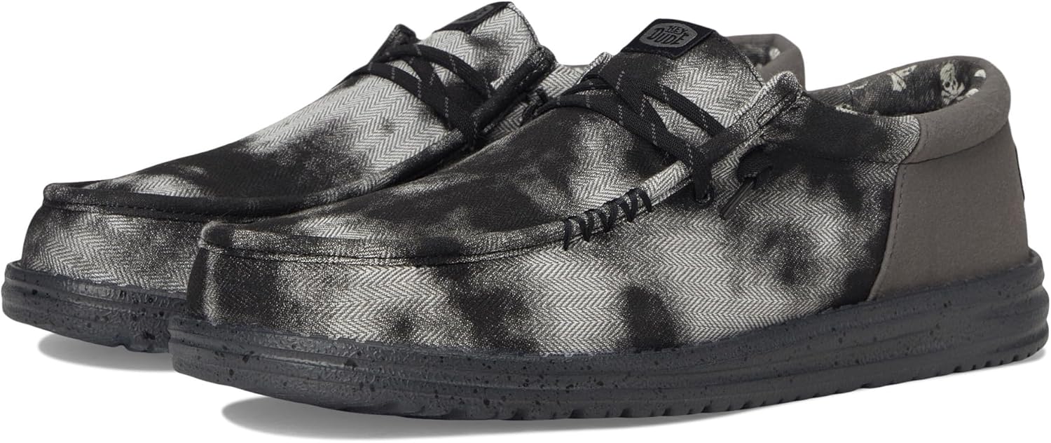 

Кроссовки HEYDUDE Mens Wally Funk Over Dye, черный/серый