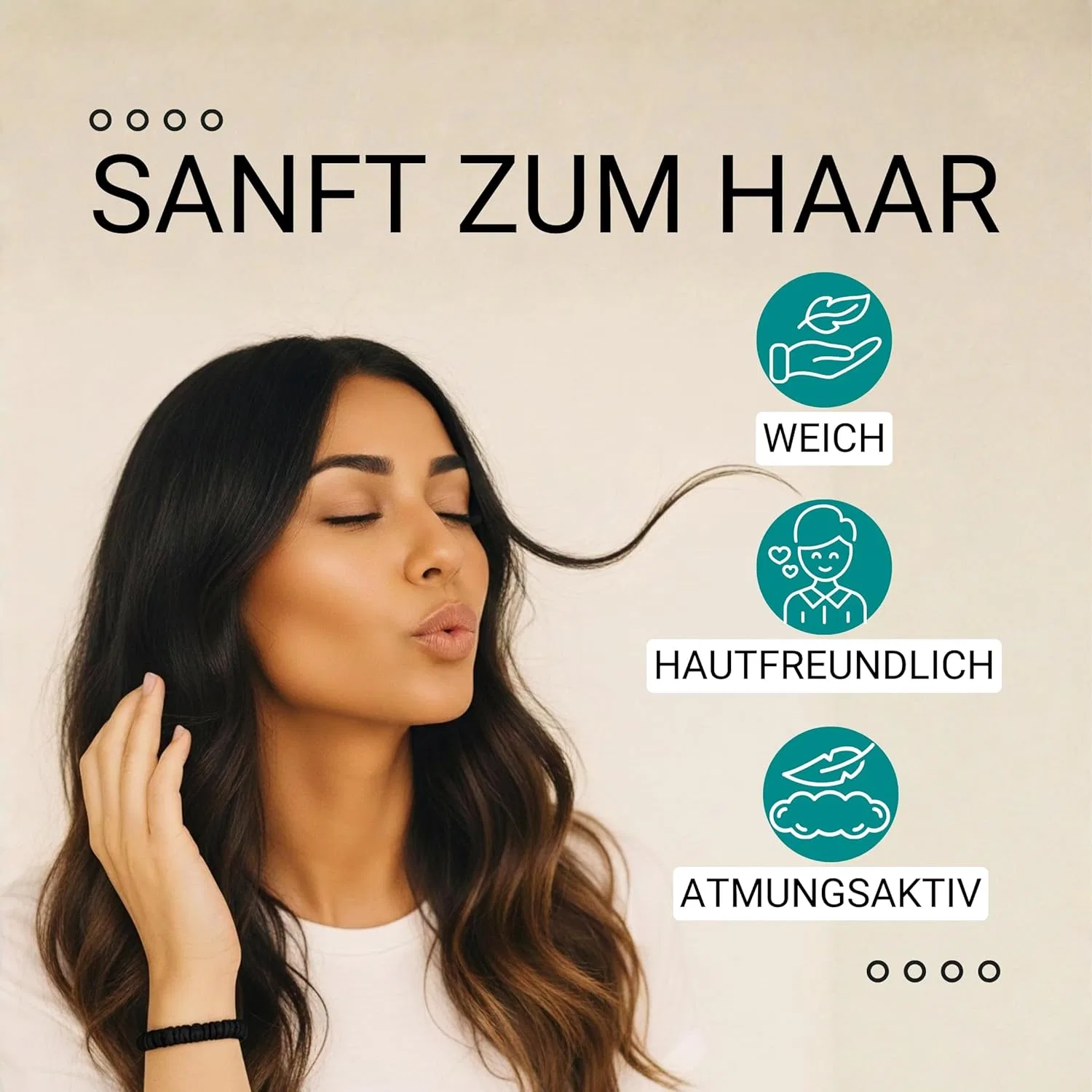 Набор из 4 тонких шелковых резинок для волос HAARallerliebst Haarallerliebst, Black Thin — фото 3