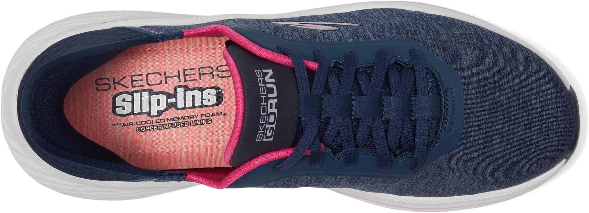 Кроссовки SKECHERS Max Cushioning Elite 2.0 Prevail Hands Free Slip-Ins, цвет Navy/Pink — фото 2