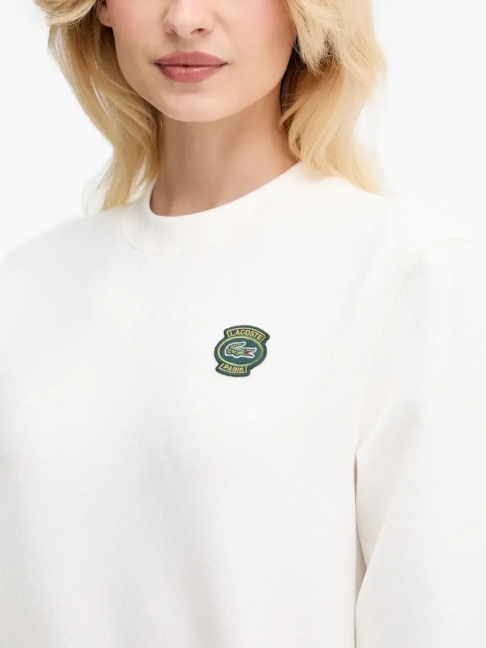Толстовка Lacoste с логотипом, белая — фото 4