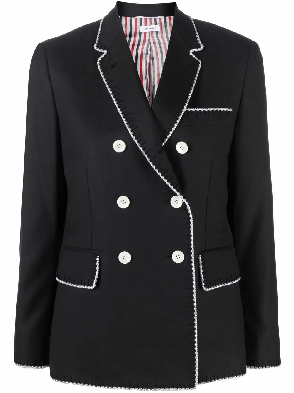 

Двубортный шерстяной пиджак THOM BROWNE, черный