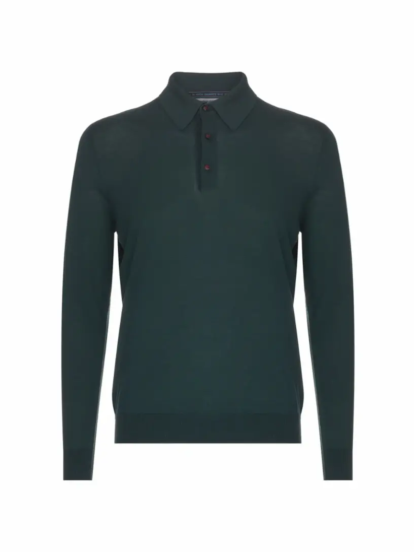 

Поло с длинными рукавами Kiton, зелёный
