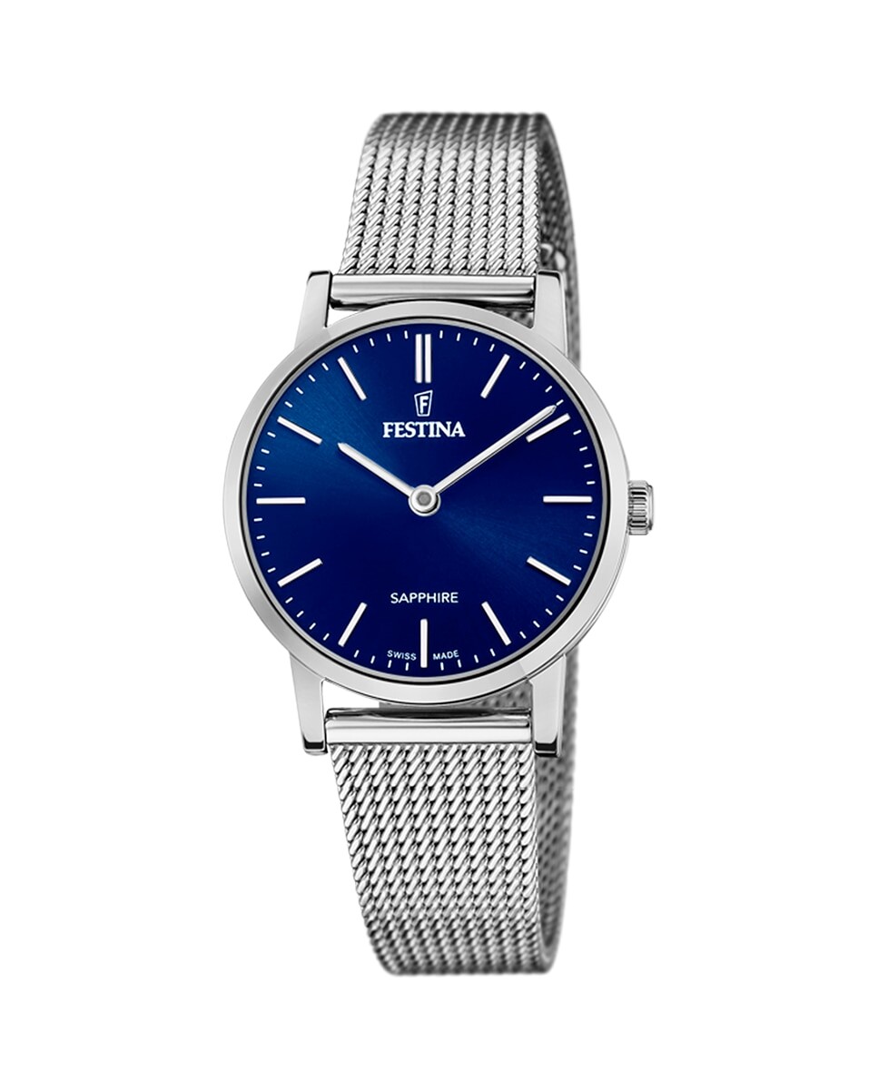 

F20015/2 Женские часы из серебряной стали, сделанные в Швейцарии Festina, серебро