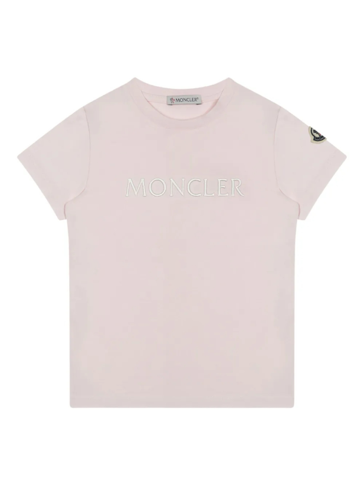 

Футболка с вышитым логотипом Moncler Enfant, розовый