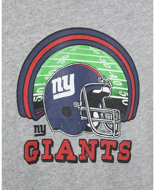 Футболка унисекс с символикой New York Giants - для малышей и взрослых. Junk Food Clothing, серый — фото 3